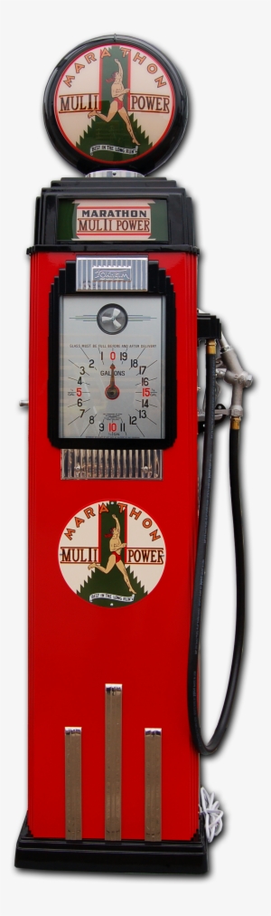 Tokheim 36b Clock Face Pump-red & Black Marathon - Gas Pump