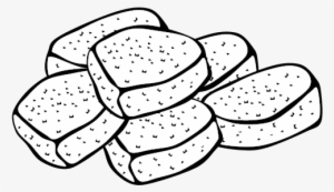 Tofu Cliparts - Chicken Nuggets Clipart Black And White