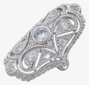 Bling Jewelry Great Gatsby Inspired Cz Vintage Style - Size X Long Finger Ring