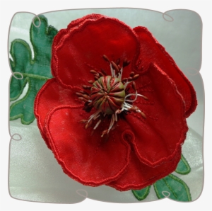3d Red Poppy Fabric Flower - Textile