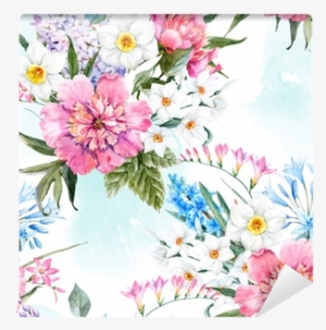 Watercolor Vector Floral Pattern Wall Mural • Pixers®