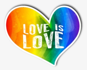 Love Is Love Rainbow Heart Vinyl Die Cut Sticker - Heart