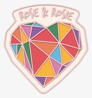 Geometric Rainbow Heart Enamel Pin Badge - Rose Ellen Dix