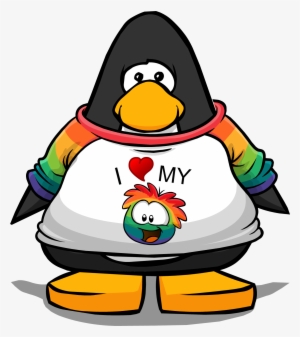 I Heart My Rainbow Puffle T-shirt From A Player Card - Club Penguin Coffee Apron