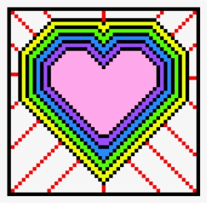 Radiating Rainbow Heart - Heart