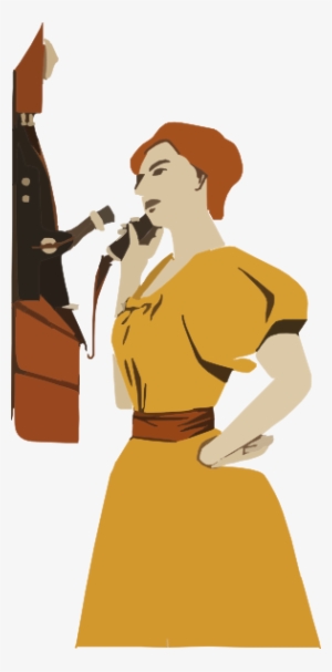 Lady Talking On The Phone Svg Clip Arts 294 X 595 Px