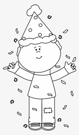 Birthday Boy With Clip Art - Birthday Clip Art Black And White Mycutegraphics