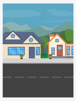 A Neighborhood Background That I Created In Illustrator - House