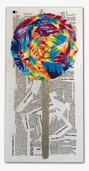 Paper Mache Tie Dye Lolli Pop On Canvas - Craft