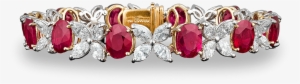 Untreated Burma Ruby And Diamond Bracelet, - Ruby