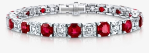 A Classic Graff Emerald Cut Ruby And Diamond Bracelet