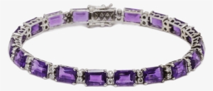 Amethyst & Diamond Bracelet - Colored Gold