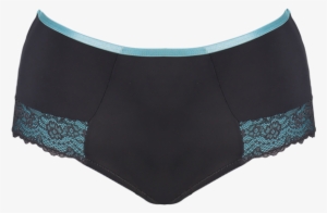 Lace Knicker Charcoal & Aqua Briefd27 2064charcoal/aqua - Lace
