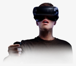 Person Immersed In Virtual Reality Wearing The Gear - Samsung Gear Vr Png