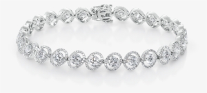 Bracelets Delicate Oval Halo Diamond Tennis Bracelet - Oval Diamond Halo Tennis Bracelet