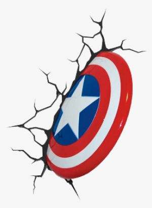 3d Light Fx Captain America Shield Wall Light-licensed - Captain America Shield Crash