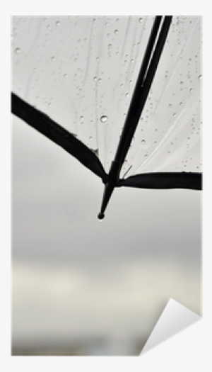 Vinilo Pixerstick Gotas De Agua Sobre El Paraguas Transparente - Monochrome