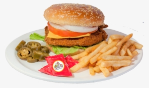 Hamburguesa De Pollo Con Papas