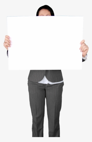 Business Woman Holding Blank White Board Png Image - Man Holding Board Png