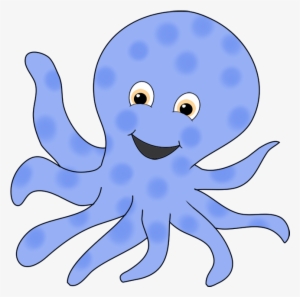 Transparent Blue Ringed Octopus Smiling Png Pink - Octupos Clipart Png