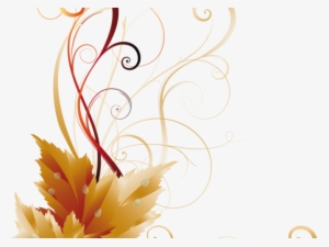 Autumn Leaves Clipart Corner Border - Side Border Design Png