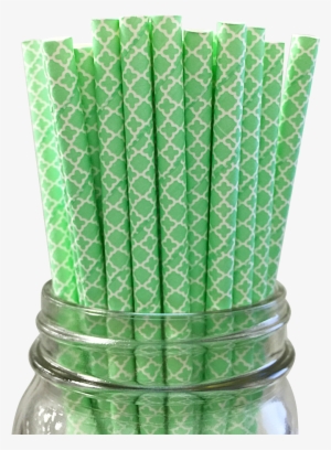Seafoam Damask 25pc Paper Straws
