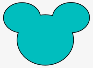 Green Mickey Ears Clipart - Teal Mickey Mouse Head