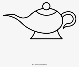 Genie Lamp Coloring Page - Dibujo Lampara De Genio