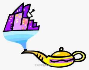 Genies Lamps With City Scapes Royalty Free Vector Clip - Danili