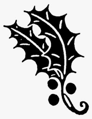 Holly Leaf Rubber Stamp - Drawing