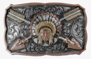 The Indian Chief Concho, With Full-feathered Headdress, - Carving