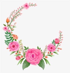 Roses Rose Pinkroses Pink Flowers Flower Floral Circle - Pink Flower Frame Png