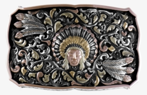 The Indian Chief Concho, With Full-feathered Headdress, - Relief