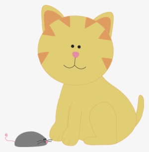 Kitten And Mouse - Clip Art