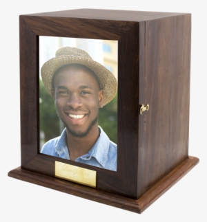 Photo Wood Urn With Brass Plaque - Dog