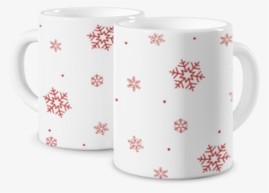 Photo Mug Taza A Color Red Snowflakes - Mug