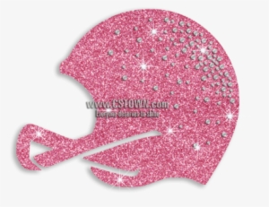 Pink Football Helmet Glitter Iron On Transfer - Pink Bling Football Helmet