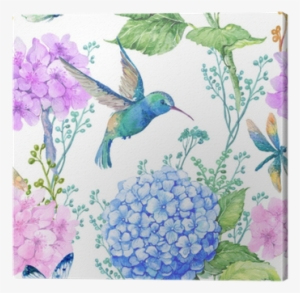 Seamless Pattern Illustration In To Textile Design - Kolibri-geburtstags-party Einladung