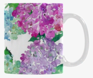 Watercolor Hydrangea White Mug - Hydrangea