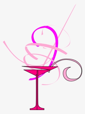 Pink Margarita Cliparts - Pink Martini Glass Vector