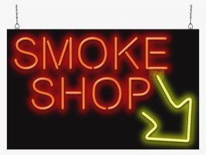 Smoke Shop With Right Arrow Neon Sign - Neon Sign