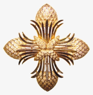 Gorgeous Trifari Signed Golden Cross Vintage Pin Brooch - Jewellery