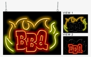 Bbq Flames Animated Neon Sign - Neon Sign