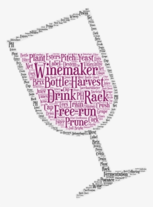Tilted Wine Glass Silhouette Word Cloud Red Wine - Wine