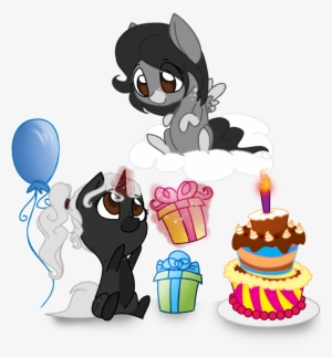 Stuflox, Balloon, Birthday, Cake, Candle, Chibi, Cloud, - Cartoon