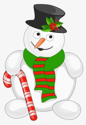 Snowman With Candy Cane Png Clipartu200b Gallery Yopriceville - Snowman With Candy Cane