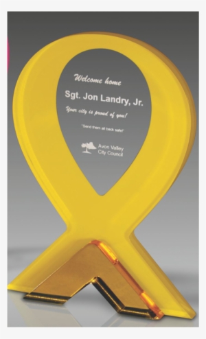 Brilliant Yellow Ribbon Award A209 - Ribbon Awards (5 7/8"x8"x1 3/8") Yellow Quantity(1)