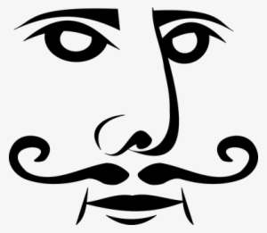 Eyes Face King Mustache Playing Poker Port - Black And White Playing Card
