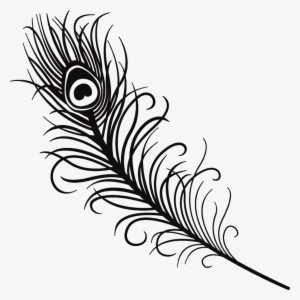 Silhouette Feather Peacock Peacockfeather Black Love - Peacock Feather Clipart Black And White