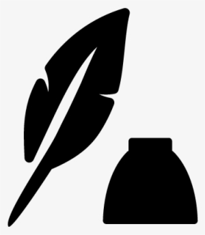Feather And Ink Bottle Vector - Pluma Y Bote De Tinta